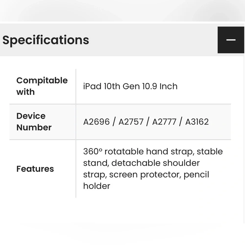 BRAND NEW SEYMAC iPad 10th Gen 10.9 Inch Case (2022) - Black - Silicone-S Series